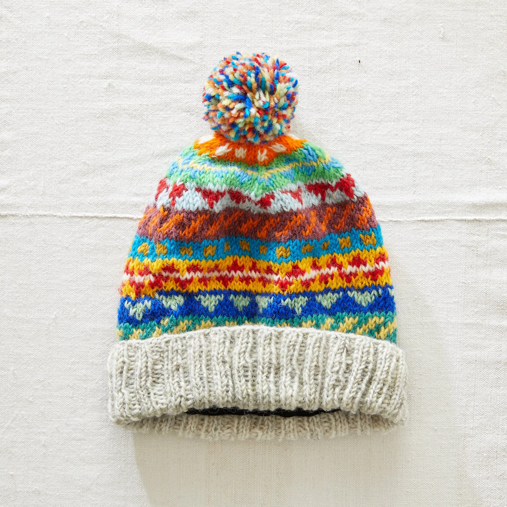 TAVAR Unisex Bobble Hat Lined Waste Wool (WS)