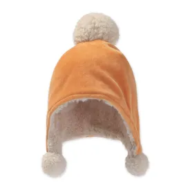 Velour Pom Pom Hat - Caramel