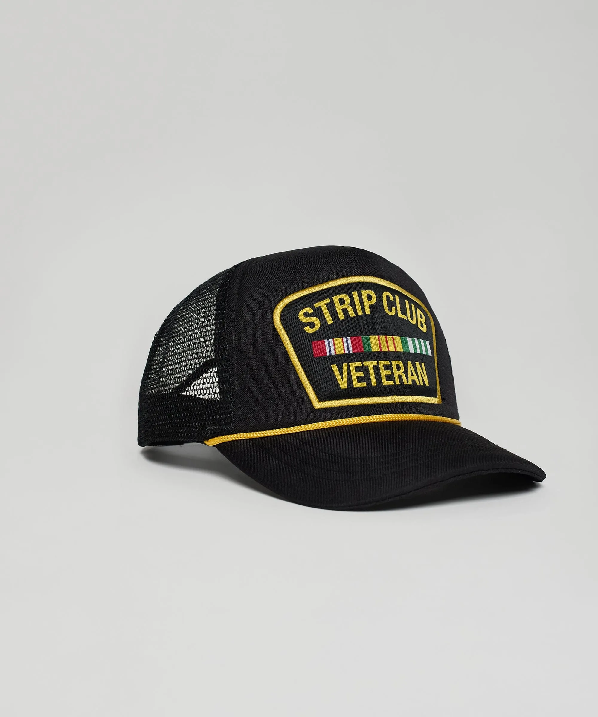 Veteran Embroidered Patch Trucker Hat - Black cad