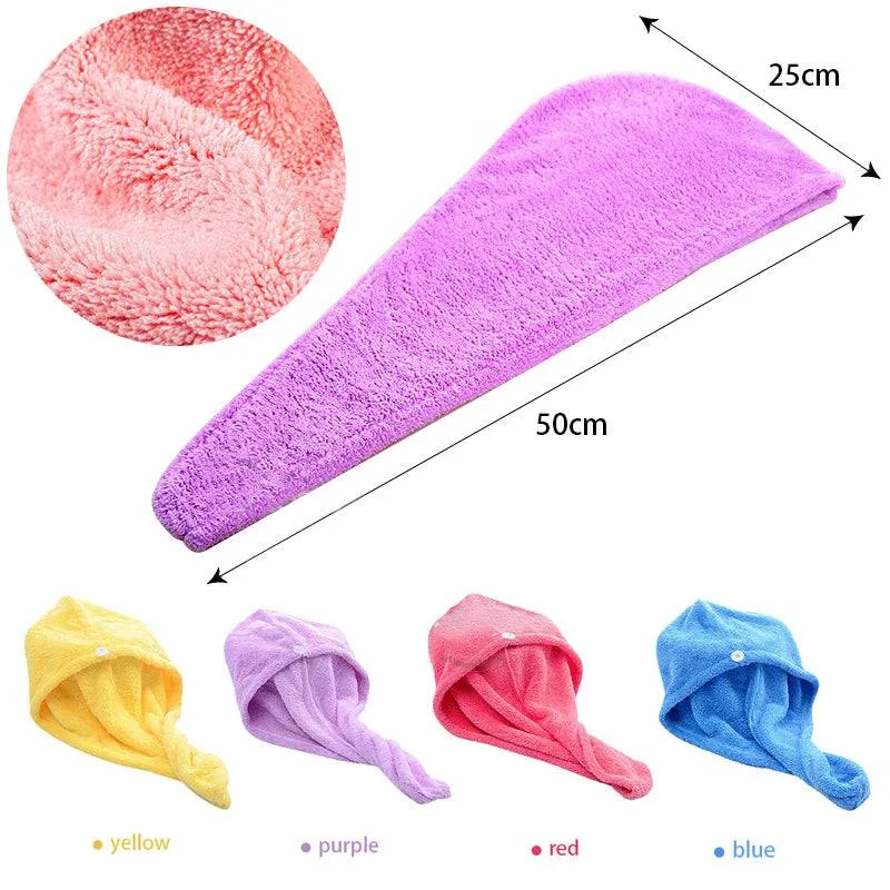 Women Microfibre Hair Towel - Fast Drying Microfibre Towel Cap Wrap