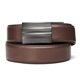 X2 BUCKLE | BROWN LEATHER GUN BELT